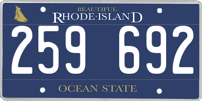 RI license plate 259692