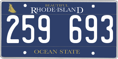 RI license plate 259693