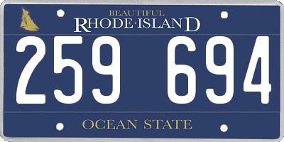 RI license plate 259694