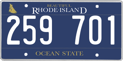 RI license plate 259701
