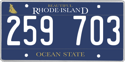 RI license plate 259703