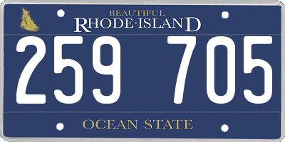 RI license plate 259705