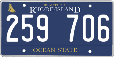 RI license plate 259706