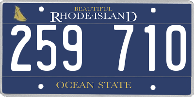RI license plate 259710