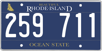 RI license plate 259711