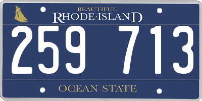 RI license plate 259713