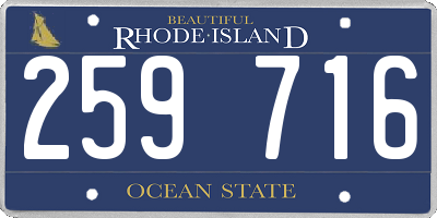 RI license plate 259716