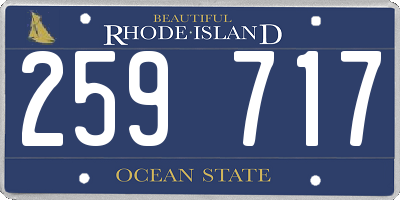 RI license plate 259717