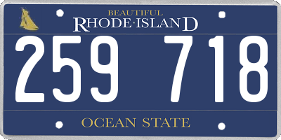 RI license plate 259718