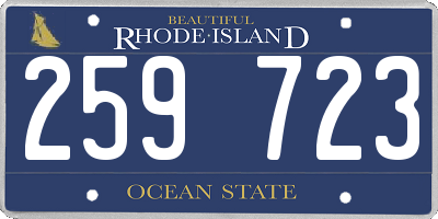 RI license plate 259723