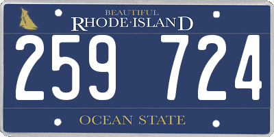 RI license plate 259724