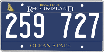 RI license plate 259727