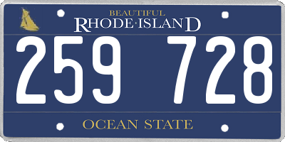 RI license plate 259728