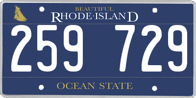 RI license plate 259729