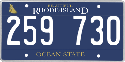 RI license plate 259730
