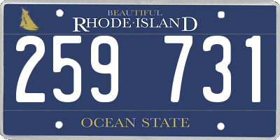 RI license plate 259731