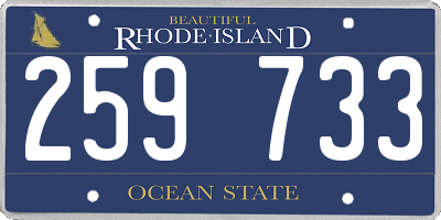 RI license plate 259733