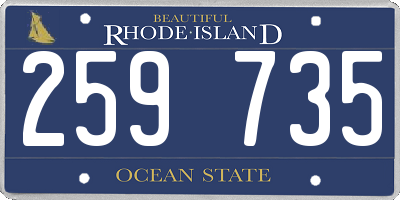 RI license plate 259735