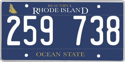 RI license plate 259738