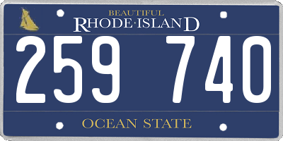 RI license plate 259740