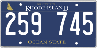 RI license plate 259745
