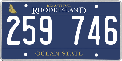 RI license plate 259746