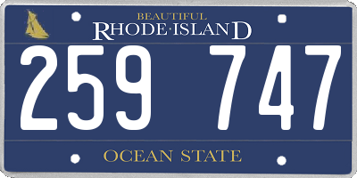 RI license plate 259747