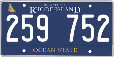RI license plate 259752
