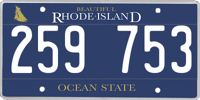 RI license plate 259753