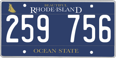 RI license plate 259756