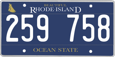 RI license plate 259758