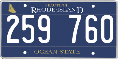 RI license plate 259760