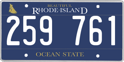 RI license plate 259761