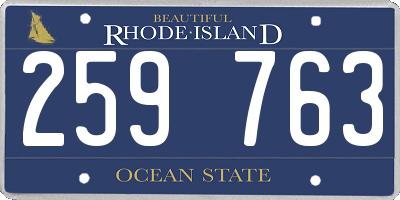 RI license plate 259763