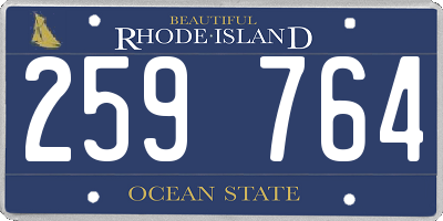 RI license plate 259764