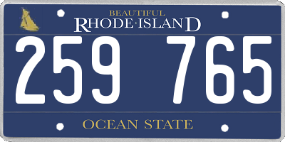 RI license plate 259765