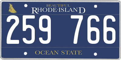 RI license plate 259766