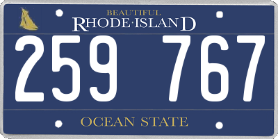 RI license plate 259767