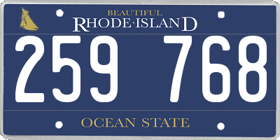 RI license plate 259768
