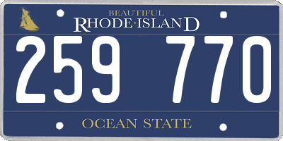 RI license plate 259770