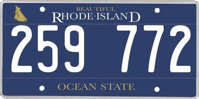 RI license plate 259772