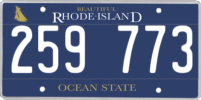 RI license plate 259773