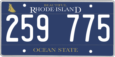 RI license plate 259775