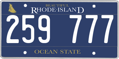 RI license plate 259777