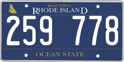 RI license plate 259778