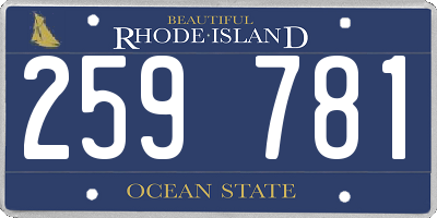 RI license plate 259781