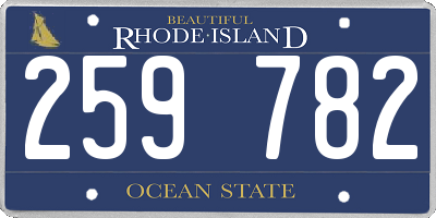 RI license plate 259782