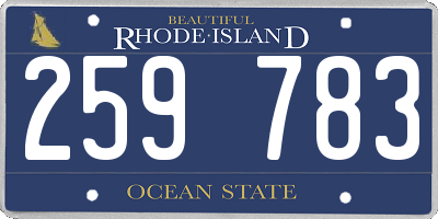 RI license plate 259783