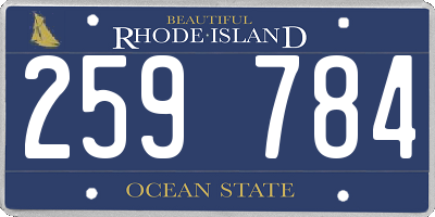 RI license plate 259784
