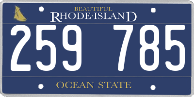 RI license plate 259785
